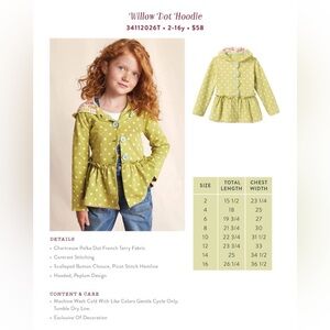 Willow Dot Hoodie size 10 EUC